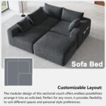 108" Cloud Couch Modular Sectional Sofa for Living Room,L-Shaped Boneless Couch with Deep Seat Chaise,No Assembly Required Foam Sleeper Sofa for Apartments,Plush Corduroy Fabric, Dark Gray - Image 11