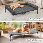Veehoo Cooling Elevated Dog Bed Add Removable Waterproof Bolster Cushion Mat, Raised Pet Cot with Breathable Teslin Mesh, No-Slip Feet, Dog Sofa Bed for Indoor Outdoor, XXLarge, Black Silver - Image 6