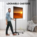 Mobile TV Carts, Rotating Rolling TV Stand on Wheels for 13-50" Flat/Curved TVs Height Adjustable 30° Tilt Floor TV Stand Portable Monitor Stand Holds up to 44lbs Max VESA 200x200mm ML1350 - Image 10