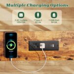 SUPERJARE 78.8 inch Narrow Console Table with Outlet, Sofa Tables, Behind Couch Table, Long Entryway Tables with Charging Station, for Living Room, Rustic Brown - Image 5