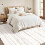 Nakagishi Area Rug Living Room Rugs: 5x7 Washable Boho Large Neutral Farmhouse Soft Moroccan Stain Resistant Indoor Carpet for Bedroom Nursery Kids Playroom Office Dining Room Home House Decor- Brown - Image 6