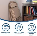 COSCO SmartFold All-Steel Folding Chair, 4-Pack, Antique Linen - Image 7