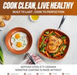 Gotham Steel 12 Pc Ceramic Cookware Set Nonstick, Ceramic Pots and Pans Set Non Stick with Steamer for Cooking, Non Toxic PFOA PFOS Free, Ergonomic Stay Cool Handles, Oven & Dishwasher Safe, Copper - Image 6