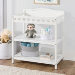 Badger Basket Baby Changing Table with Pad & Shelves - Wooden Changing Table with Storage - Nursery Change Table for Diapers & Baby Essentials, White - Image 6