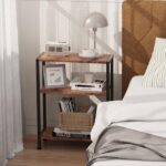 3-Tier Side Table, Small End Table, Sofa Side Table for Narrow Spaces, Slim End Table, Nightstand Table, for Living Room Bedroom Office, Rustic Brown - Image 5