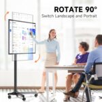 Mobile TV Carts, Rotating Rolling TV Stand on Wheels for 13-50" Flat/Curved TVs Height Adjustable 30° Tilt Floor TV Stand Portable Monitor Stand Holds up to 44lbs Max VESA 200x200mm ML1350 - Image 3