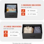 WLIVE 7 Drawer Dresser TV Stand, Entertainment Center, Media Console Table with Metal Frame and Wood Top for TV up to 45 inch, Chest of Drawers for Bedroom, Living Room, Black and Rustic Brown - Image 6