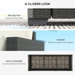 Outsunny Patio Couch PE Wicker Deep Seating Outdoor Sofa with Removable Cushions, 3 Seater Rattan Sofa, Outdoor Furniture for Balcony, Deck, Garden and Poolside, Cream White - Image 7