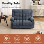BOSMILLER Reclining Loveseat with Cup Holders for Living Room 2 Seat Manual Loveseat Recliner with Side Pocket - Image 4