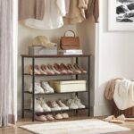 VASAGLE Shoe Rack, 4-Tier Shoe Storage Organizer for Entryway and Closet, Holds 9-12 Pairs of Shoes, 3 Fabric Shelves, Steel Frame, Industrial, Rustic Brown and Black ULBS035B01 - Image 9
