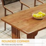 Tribesigns Modern Dining Table for 6 to 8 People, 71" Large Kitchen Dining Table with Wood Pedestal Base, Rectangular Long Dinner Table for Kitchen, Dining Room, Living Room, Rustic Brown - Image 7