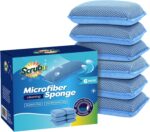 Miracle Microfiber Kitchen Sponge by Scrub-It (6 Pack) - Non-Scratch Heavy Duty Dishwashing Cleaning sponges- Machine Washable - (Blue) - Image 2