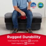 Rubbermaid 48 Gallon Black Action Packer Lockable Latch Indoor and Outdoor Storage Box Container for Home, Garage, Backyard, Single - Image 5