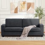 GAOMON Loveseat Sofa Couch for Living Room, 83 Inch Corduroy 2 Seater Love Seat with Wide Armrest, Removable Washable Cushion Cover for Small Spaces (83inch, Dark Gray) - Image 4