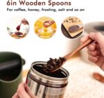 6in Wooden Spoons, 6pcs Soup Spoons Set, Small Wooden Utensils for Coffee, Tea, Jam, Sugar, Ice Cream and Bath Salts (6pcs 6in) - Image 4