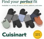 Cuisinart Mini Oven Mitts – 5.5” x 7” Heat-Resistant Kitchen Mitts for Oven with Non-Slip Neoprene Palm, Cotton Filling, and Fabric Loop – Durable Oven Mitt Set for Cooking & Baking (Chambray) - Image 8