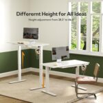 INNOVAR Glass Standing Desk with Drawers, 40 x 24 Inches Electric Height Adjustable Desk, Tempered Glass Top Stand Up Desks for Home and Office, White - Image 7