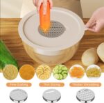 Mixing Bowls with Lids Set, 6 Piece Stainless Steel Nesting Storage Bowls for Kitchen, with 3 Grater Attachments & Non-Slip Bottoms, Size 5.5,3.5,2.5,2.1,1.5,1.1 QT - Image 5