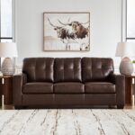 Signature Design by Ashley Santorine Transitional Tufted Leather Match Sofa, Dark Brown - Image 3