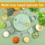Large Capacity Green Salad Spinner, 4.24 Quart Lettuce Spinner with Dual Drainage, Efficient Salad Dryer for Quick Washing, Spinning & Draining Greens, Fruits, Veggies-with Shredding Blade - Image 5