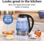 Hamilton Beach Glass Electric Tea Kettle, Water Boiler & Heater, 1 Liter, 1500 Watts for Fast Boiling, BPA Free, Cordless Serving, Auto-Shutoff & Boil-Dry Protection, Soft Blue LED (40930) - Image 6