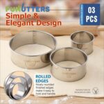 Cookie Cutter Set, 3 Pc Kit, Measuring 2'', 3'', and 4'', Round Metal Baking Rings for Pastry, Biscuits, and Dough Cutting, Heavy Duty and Reusable, Multiple Sizes - Image 5