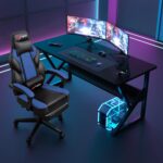 Gaming Chairs for Adults, Computer Chair with Footrest and Ergonomic High Back, Big and Tall Gamer Chairs with Massage Lumbar Support, 360° Swivel Height Adjustable Gaming Chair, Blue - Image 6