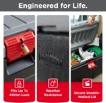 Rubbermaid 48 Gallon Black Action Packer Lockable Latch Indoor and Outdoor Storage Box Container for Home, Garage, Backyard, Single - Image 4