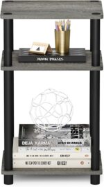 Furinno JUST Side Table, 3-Tier End Table, Open Shelves Night Stand, Bedside Table, Toolless Assembly, for Living Room, Bedroom, Bathroom, French Oak - Image 7