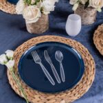 Party Bargains Disposable Cutlery set, SAPPHIRE Design, Clear Color, 360 Pieces: 180 Forks, 120 Spoons, 60 Knives - Image 3