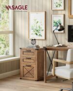 VASAGLE File Cabinet, Filing Cabinet with 3 Drawers, Printer Stand, Fit A4, Letter Size, Hanging File Folders, Modern Farmhouse Style, for Home Office, Honey Brown UOFC054T41 - Image 3