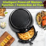 Air Fryer 5.8QT/5.5L, Uten 1700W AirFryer High-Power Electric Hot Temperature Control & Timer Knob, Non Stick Fry Basket, Dishwasher Safe, Apply to Party, Afternoon Tea, Black - Image 6