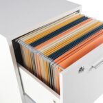 File Cabinet - 2-Drawer Cabinet with Lock and Deep Drawer Storage - Rolling Filing Cabinet for Under The Desk, Home, or Office by Lavish Home (White) - Image 10