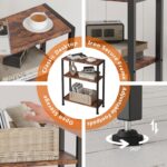 3-Tier Side Table, Small End Table, Sofa Side Table for Narrow Spaces, Slim End Table, Nightstand Table, for Living Room Bedroom Office, Rustic Brown - Image 8