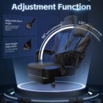 Gaming Chairs for Adults, Computer Chair with Footrest and Ergonomic High Back, Big and Tall Gamer Chairs with Massage Lumbar Support, 360° Swivel Height Adjustable Gaming Chair, Blue - Image 8