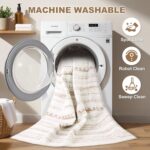 Nakagishi Area Rug Living Room Rugs: 5x7 Washable Boho Large Neutral Farmhouse Soft Moroccan Stain Resistant Indoor Carpet for Bedroom Nursery Kids Playroom Office Dining Room Home House Decor- Brown - Image 3