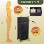 WLIVE Dresser with 4 Drawers, Fabric Storage Tower, Organizer Unit for Bedroom, Hallway, Entryway, Closets, Sturdy Steel Frame, Wood Top, Easy Pull Handle, Charcoal Black - Image 4