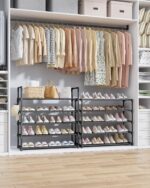 Kitsure Shoe Rack for Closet - 10-Tier Shoe Organizer with Hook Rack, Large-Capacity & Space-Saving Shoe Shelf for Entryway, Bedroom, Living Room,32.2" x 11.8" x 68.5", Black - Image 3