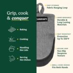 Cuisinart Mini Oven Mitts – 5.5” x 7” Heat-Resistant Kitchen Mitts for Oven with Non-Slip Neoprene Palm, Cotton Filling, and Fabric Loop – Durable Oven Mitt Set for Cooking & Baking (Chambray) - Image 6