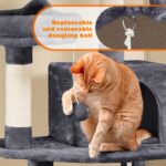 Yaheetech 62.5inches Cat Tree Cat Tower Cat Condo with Platform & Hammock, Scratching Posts for Kittens Pet Play House with Plush Perch for Indoor Activity Relaxing, Dark Gray - Image 6