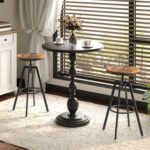 MAHANCRIS Bar Stools, Height Adjustable Swivel Bar Stool, Counter Height Bar Stool, Set of 2 Industrial Bar Stools, Vintage Round Bar Chairs with Sturdy Metal Frame, Rustic Brown BAHR0701 - Image 5