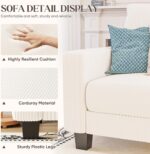 YESHOMY Convertible Sectional Couch, Couches with Mobile Ottoman, Small Sofa L-Shaped 3 Seater with Corduroy Fabric for Living Room, Apartment and Office, 70",Cream - Image 12