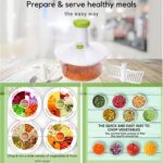 Brieftons Express Manual Food Chopper: 6.8-Cup, Hand Chopper Vegetable Cutter to Chop Veggies, Fruits, Herbs, Garlic Onion Chopper for Salsa, Salad, Pesto, Hummus, Guacamole, Coleslaw, Indian Cooking - Image 6