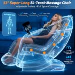 Massage Chair Full Body, 2026 Zero Gravity SL-Track Shiatsu Massage Chairs Recliner with AI Voice, LED Backlight Remote Control, Waist & Calf Heating Phone Controller and Holder G6 White Grey - Image 7