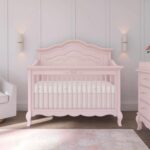 évolur Aurora 5-in-1 Convertible Full-Size Baby Crib in Dusty Rose, GreenGuard Gold & JPMA, 3 Mattress Heights, Ribbon Bow Scrollwork & Queen Anne Feet, Converts to Toddler, Day & Full-Size Bed - Image 3