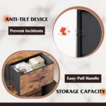 WLIVE Dresser with 3 Drawers, Fabric Nightstand, Organizer Storage Dresser for Bedroom, Hallway, Entryway, Closets, Sturdy Steel Frame, Wood Top, Easy Pull Handle, Rustic Brown Wood Grain Print - Image 9