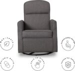 Delta Children Blair Slim Nursery Glider Swivel Rocker Chair, Charcoal - Image 8