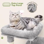 Globlazer Cat Tree Tower for Indoor Cats, 50-inch Adult Cat Tree House for Large Adult Cats with Steps, Scratching Post, 2 Cat Caves, Dangling Toys, FC50, Light Grey - Image 4