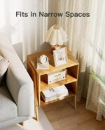 Pipishell Bamboo Stackable End Tables, Wood Living Room Nightstand, Bedside Tables for Bedroom Storage, 2PCS - Image 6