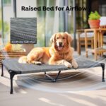 Veehoo Cooling Elevated Dog Bed Add Removable Waterproof Bolster Cushion Mat, Raised Pet Cot with Breathable Teslin Mesh, No-Slip Feet, Dog Sofa Bed for Indoor Outdoor, XXLarge, Black Silver - Image 7